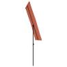 Outdoor Parasol with Aluminium Pole - 180x110 cm Terracotta