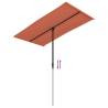 Outdoor Parasol with Aluminium Pole - 180x110 cm Terracotta