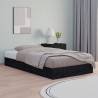 Bed Frame Black 135x190 cm Double Solid Wood Colour black Size 135 x 190 cm 