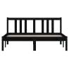 Black Solid Wood Bed Frame 135x190 cm Double - HipoMarket