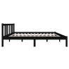 Black Solid Wood Bed Frame 135x190 cm Double - HipoMarket