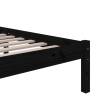 Black Solid Wood Bed Frame 135x190 cm Double - HipoMarket