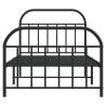 Metal Bed Frame with Headboard & Footboard – Black 107x203 cm