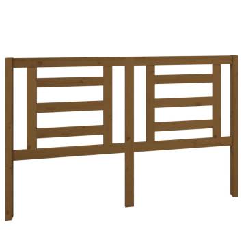 Stylish Honey Brown Bed Headboard - Solid Pine Wood