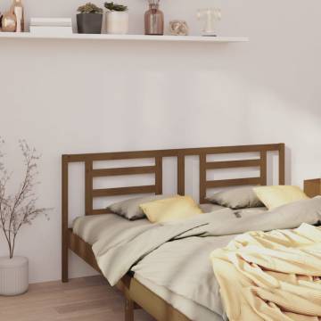 Stylish Honey Brown Bed Headboard - Solid Pine Wood