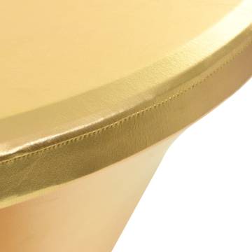 Elegant Gold Stretch Table Covers - Set of 2 for Events