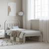 Metal Bed Frame with Headboard White 80x200 cm Colour white Size 80 x 200 cm Model with headboard 