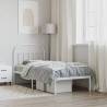 Elegant White Metal Bed Frame with Headboard - 80x200 cm