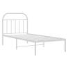 Elegant White Metal Bed Frame with Headboard - 80x200 cm