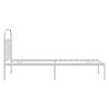 Elegant White Metal Bed Frame with Headboard - 80x200 cm