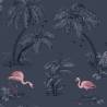 DUTCH WALLCOVERINGS Flamingo Wallpaper - Petrol Blue