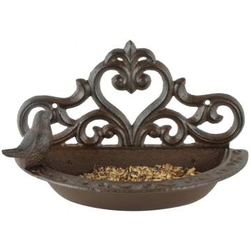 Esschert Design Brown Cast Iron Bird Feeder - Stylish Garden Decor