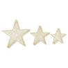 Gold Mesh LED Christmas Stars - 3 pcs for Festive Decor