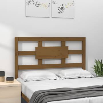 Stylish Honey Brown Bed Headboard - Solid Pine Wood