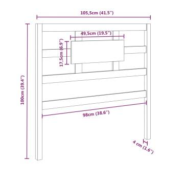 Stylish Honey Brown Bed Headboard - Solid Pine Wood