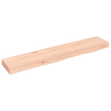 Untreated Solid Wood Oak Wall Shelf 100x20x6 cm | Hipomarket