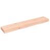 Untreated Solid Wood Oak Wall Shelf 100x20x6 cm | Hipomarket