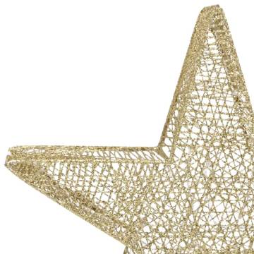 Gold Mesh LED Christmas Stars - 3 pcs for Festive Decor