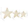 Gold Mesh LED Christmas Stars - 3 pcs for Festive Decor