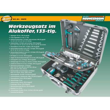 Brüder Mannesmann 133 Piece Tool Case - Durable & Versatile