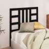 Stylish Black Bed Headboard - Solid Wood Pine 106x4x100 cm