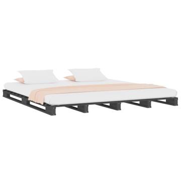 Pallet Bed Grey 135x190 cm Double Wood Pine - Stylish & Sturdy