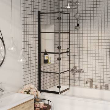 Folding Shower Enclosure ESG 80x140 cm - Black | HipoMarket