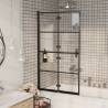 Folding Shower Enclosure ESG 80x140 cm - Black | HipoMarket