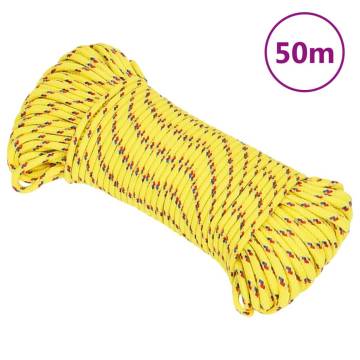 Durable Yellow Boat Rope 4mm 50m - Polypropylene