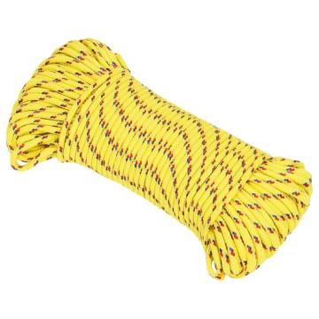 Durable Yellow Boat Rope 4mm 50m - Polypropylene