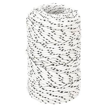 Braided Boat Rope White 2mm x 250m - Durable Polyester Rope