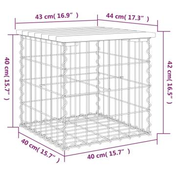 Garden Bench Gabion Design - Solid Douglas Wood | Hipo Market