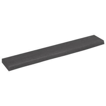 Wall Shelf Dark Brown 60x10cm - Solid Oak Wood | HipoMarket