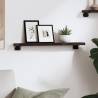 Wall Shelf Dark Brown 60x10cm - Solid Oak Wood | HipoMarket