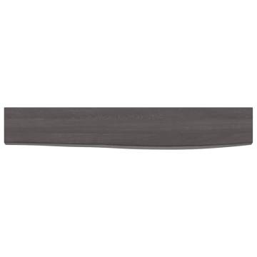 Wall Shelf Dark Brown 60x10cm - Solid Oak Wood | HipoMarket