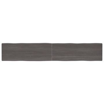 Solid Wood Live Edge Table Top - Dark Brown 220x40 cm