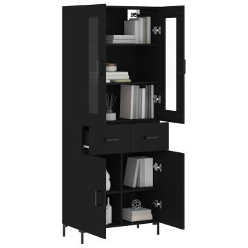 Elegant Highboard Black 69.5x34x180 cm - Hipomarket UK