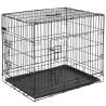 @Pet Dog Transport Crate Metal 63x44x50.5 cm Black 15001 Size 63 x 44 x 50.5 cm 