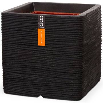 Capi Planter Nature Rib Square 30x30 cm - Black