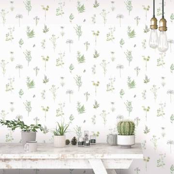 Noordwand Evergreen Herbs & Flowers Wallpaper - Soothing Design