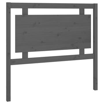 Stylish Grey Bed Headboard - Solid Pine Wood 105.5x4x100 cm