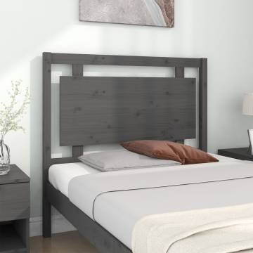 Stylish Grey Bed Headboard - Solid Pine Wood 105.5x4x100 cm