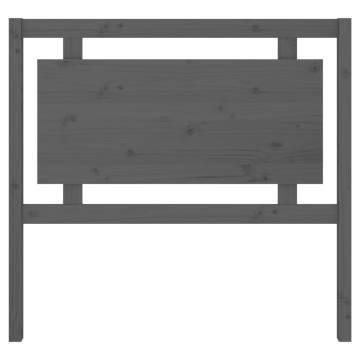 Stylish Grey Bed Headboard - Solid Pine Wood 105.5x4x100 cm