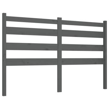 Stylish Grey Bed Headboard - Solid Pine Wood 186x4x100 cm