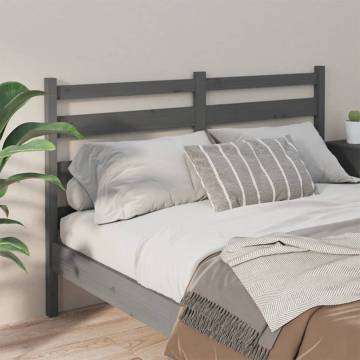 Stylish Grey Bed Headboard - Solid Pine Wood 186x4x100 cm