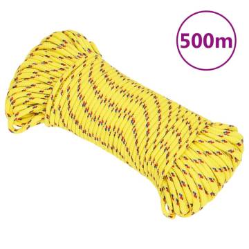 Boat Rope Yellow 3mm 500m Polypropylene - Durable & Versatile