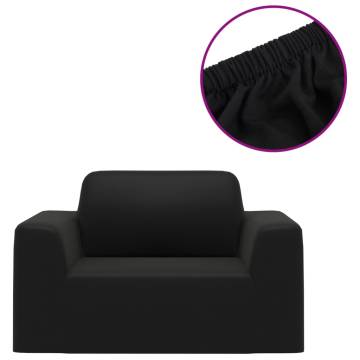 Stretch Couch Slipcover - Black Polyester Jersey | HipoMarket