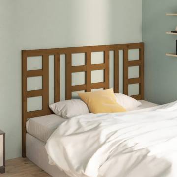 Stylish Honey Brown Solid Wood Bed Headboard | 156x4x100 cm