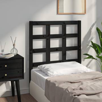 Stylish Black Wooden Bed Headboard - 80.5x4x100 cm