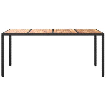 Stylish Garden Table 190x90 cm - Poly Rattan & Acacia Wood